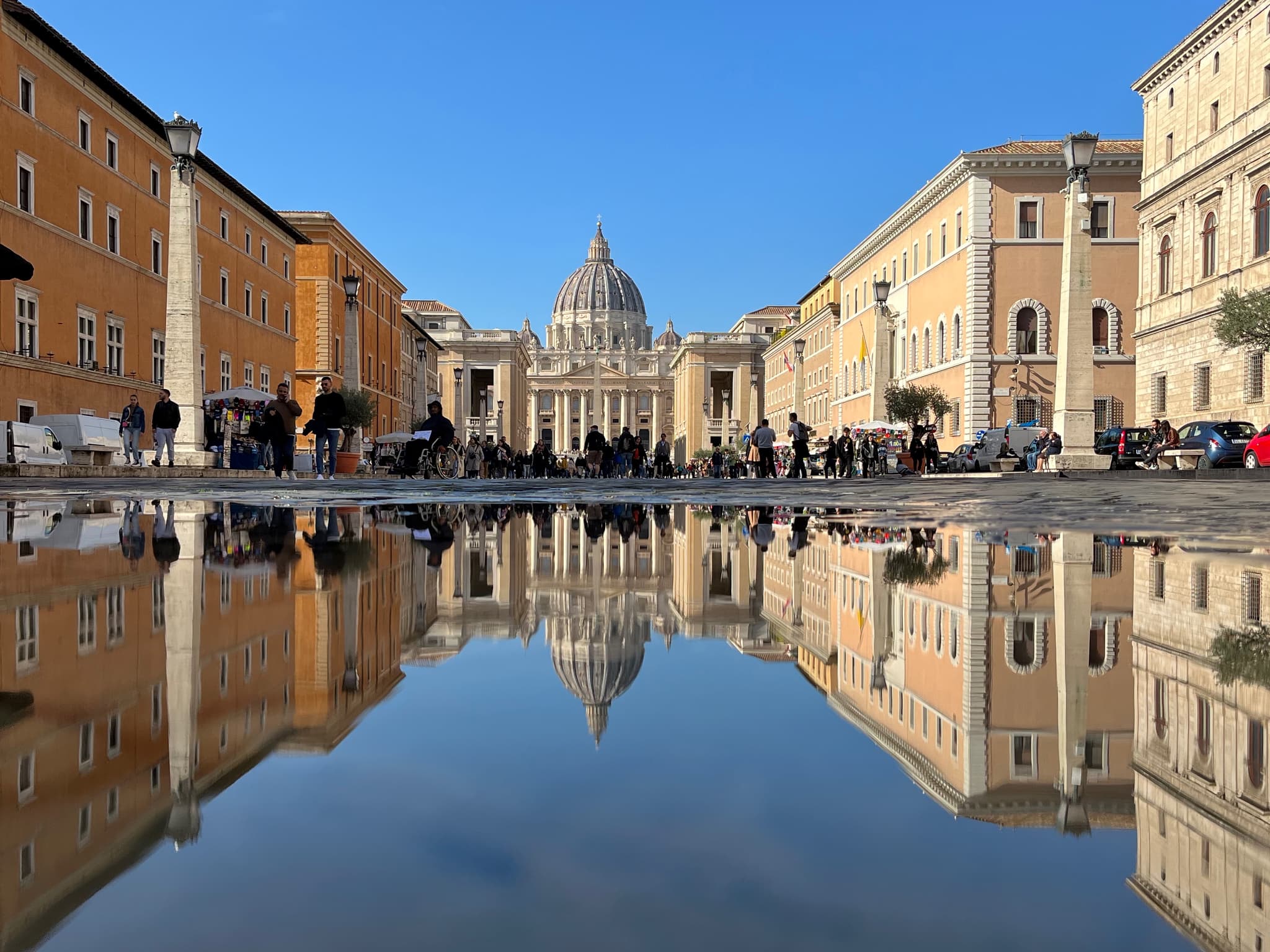 St. Peter's Basilica puddle reflection
