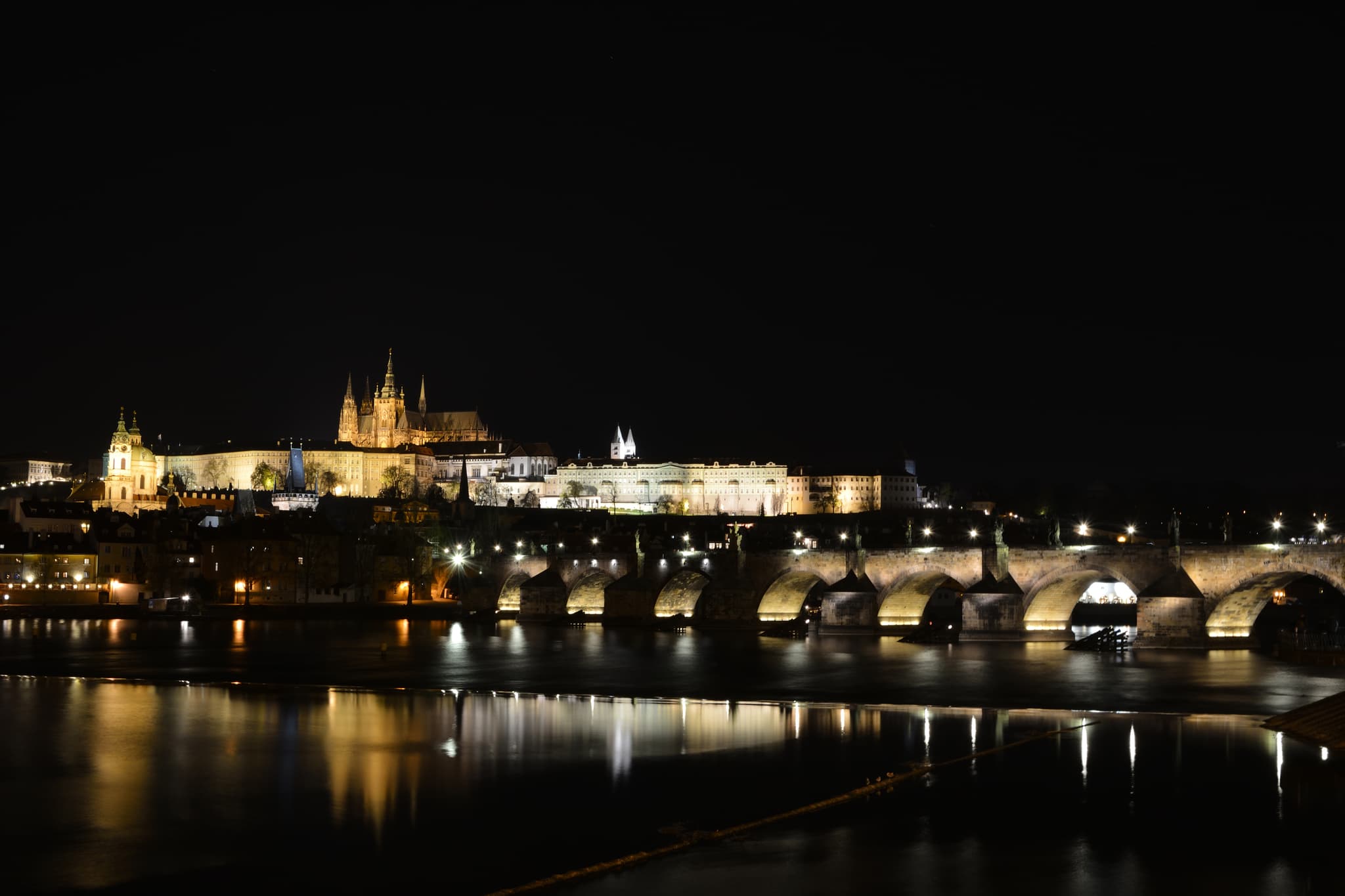 Hradčany during nighttime