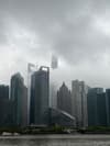Shanghai tower in clouds