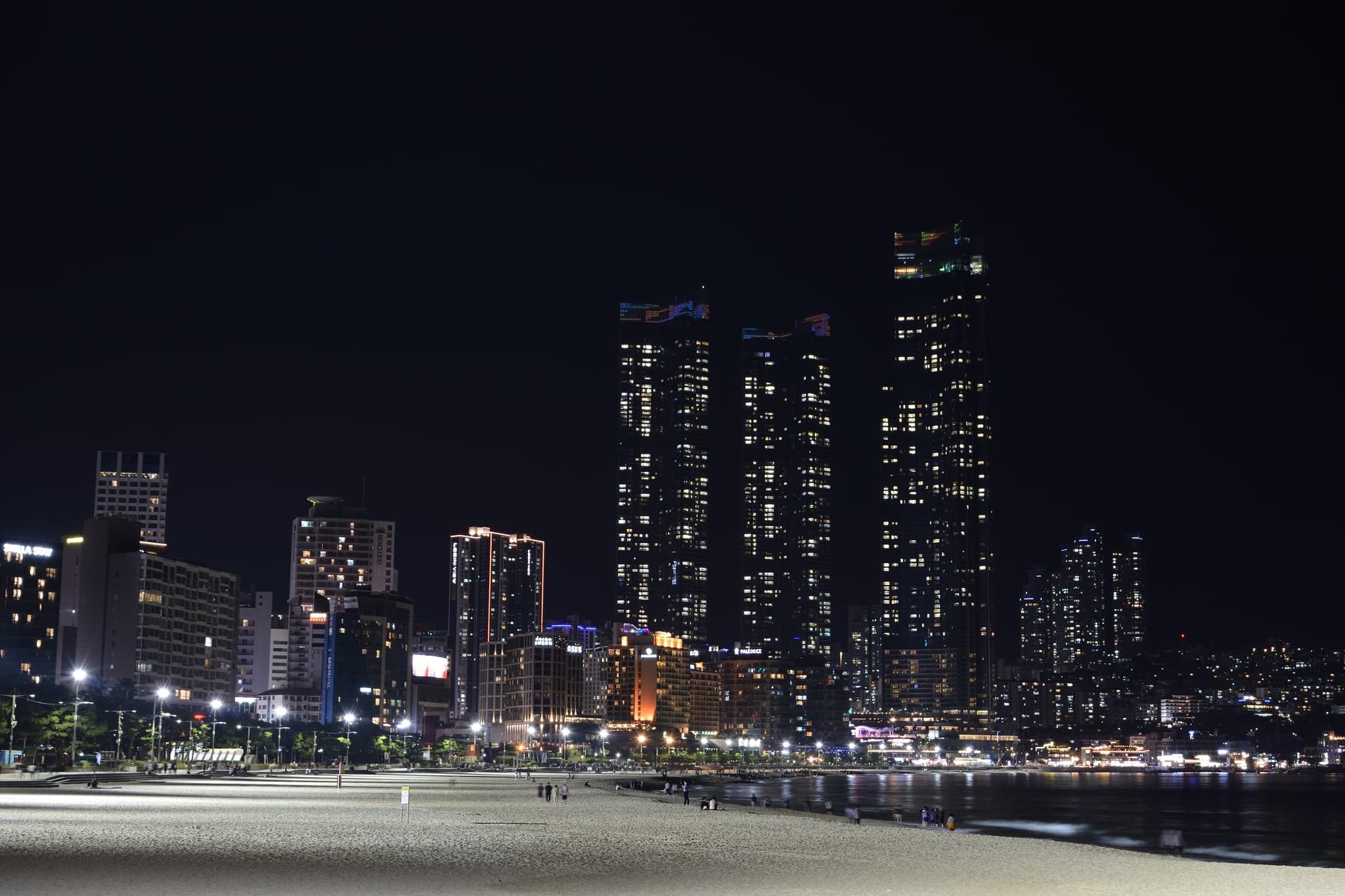 Haeundae Beach during the night