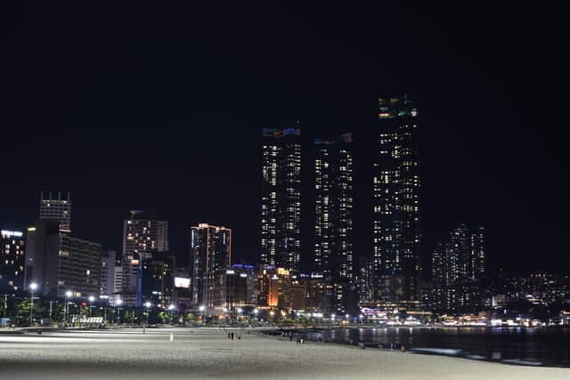 Haeundae Beach during the night