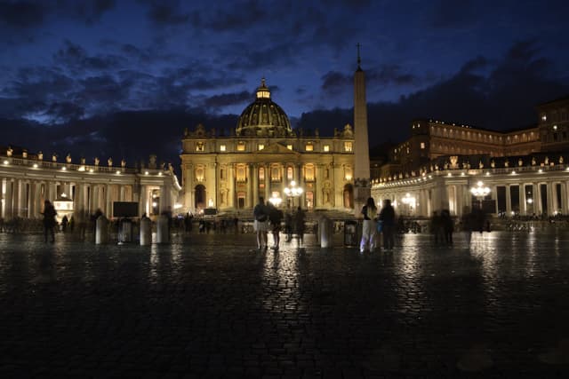 St. Peter's Basilica at night