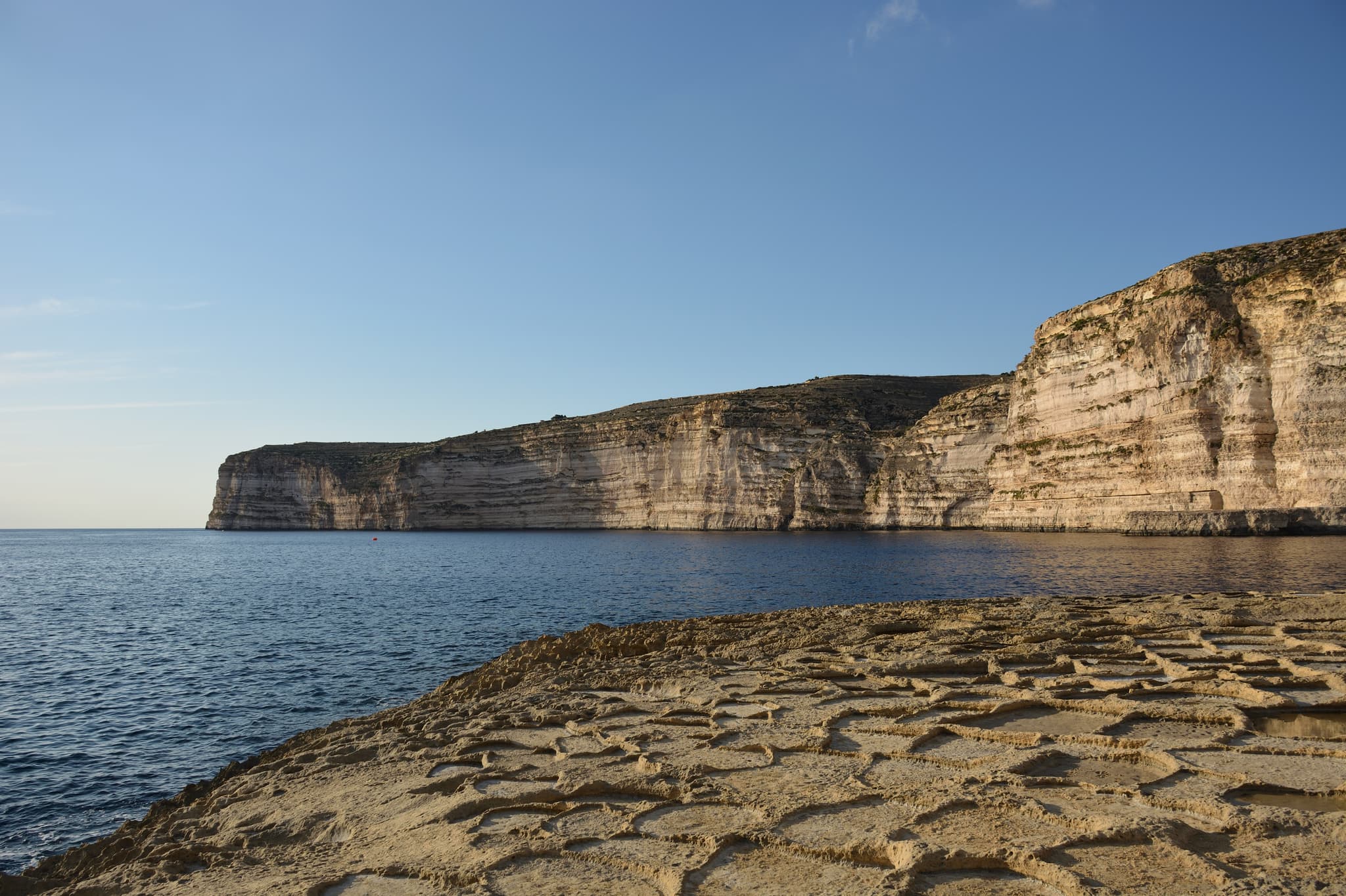 Cliffs and old salt pans of Xlendi