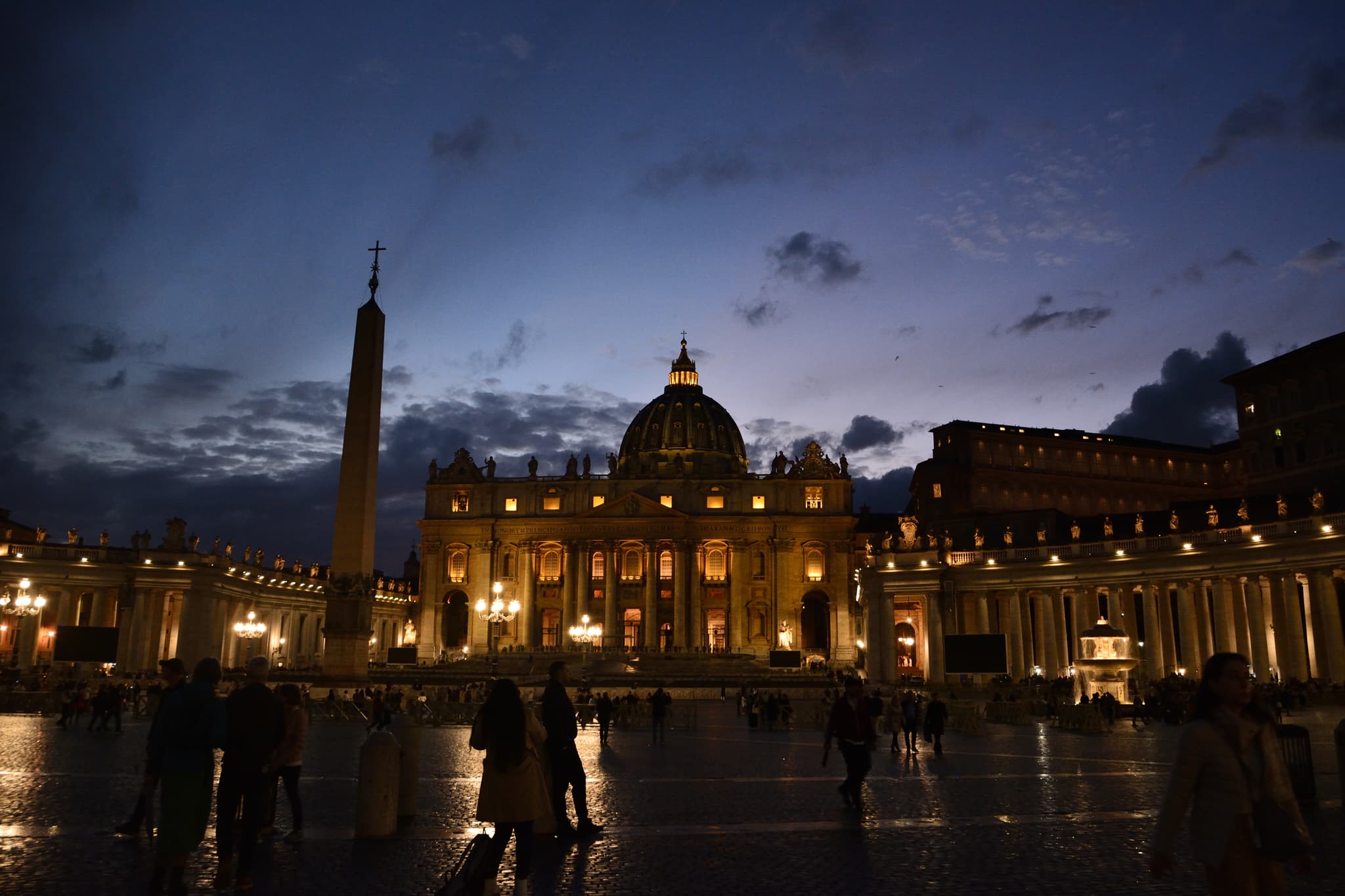 St. Peter's Basilica at dusk